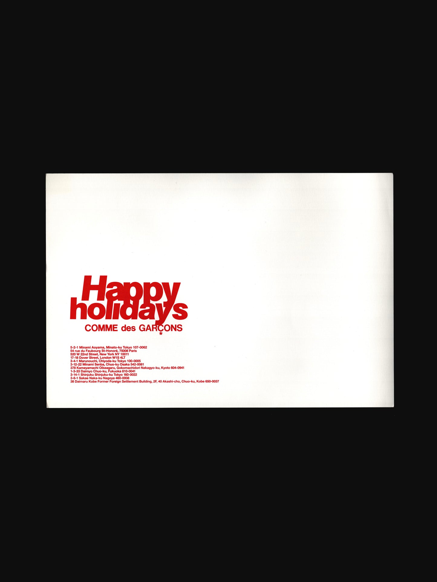 HAPPY HOLIDAYS OVERSIZED POSTCARD (2000S)